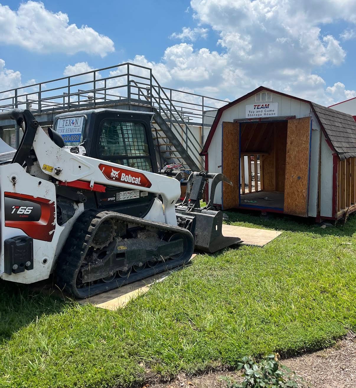 Shed removal with Bobcat T66